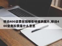 移动400资费包括哪些明细表图片,移动400业务扣费是什么意思